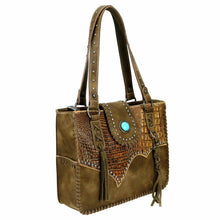 Lade das Bild in den Galerie-Viewer, Handtasche Schultertasche Westerntasche Nieten Concho Türkis Line Dance