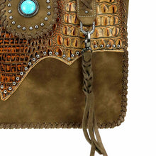 Lade das Bild in den Galerie-Viewer, Handtasche Schultertasche Westerntasche Nieten Concho Türkis Line Dance