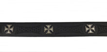 Lade das Bild in den Galerie-Viewer, Gürtel Wechselgürtel Echt Leder schwarz o. braun punziert Eisernes Kreuz 70 -140