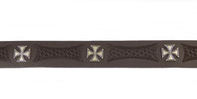 Lade das Bild in den Galerie-Viewer, Gürtel Wechselgürtel Echt Leder schwarz o. braun punziert Eisernes Kreuz 70 -140