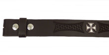 Lade das Bild in den Galerie-Viewer, Gürtel Wechselgürtel Echt Leder schwarz o. braun punziert Eisernes Kreuz 70 -140
