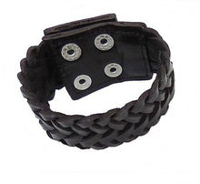 Lade das Bild in den Galerie-Viewer, Echt Lederarmband geflochten schwarz oder braun 4,3 cm breit