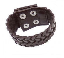 Lade das Bild in den Galerie-Viewer, Echt Lederarmband geflochten schwarz oder braun 4,3 cm breit