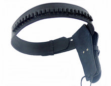 Lade das Bild in den Galerie-Viewer, Gürtel + Holster Westernholster mit Patronenschlaufen Rindsleder schwarz