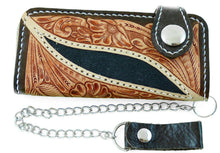 Lade das Bild in den Galerie-Viewer, Brieftasche Wallet Geldbörse Geldbeutel echt Leder mit Kette Biker Trucker