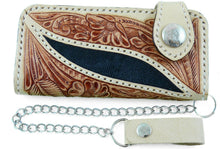 Lade das Bild in den Galerie-Viewer, Brieftasche Wallet Geldbörse Geldbeutel echt Leder mit Kette Biker Trucker