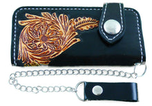 Lade das Bild in den Galerie-Viewer, Brieftasche Wallet Geldbörse Geldbeutel echt Leder mit Kette Biker Trucker