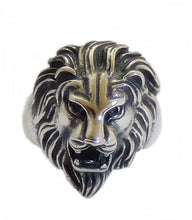Lade das Bild in den Galerie-Viewer, Ring Fingerring Edelstahl Löwe Löwenkopf Biker Rocker