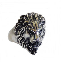 Lade das Bild in den Galerie-Viewer, Ring Fingerring Edelstahl Löwe Löwenkopf Biker Rocker
