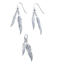 Lade das Bild in den Galerie-Viewer, Ohrringe Kettenanhänger oder Set Feder Indianerschmuck 925er Silber