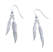 Lade das Bild in den Galerie-Viewer, Ohrringe Kettenanhänger oder Set Feder Indianerschmuck 925er Silber