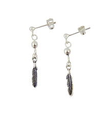 Lade das Bild in den Galerie-Viewer, Ohrringe Ohrhänger Indianerschmuck Federn 925er Sterling Silber