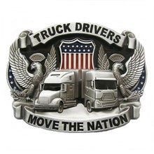 Lade das Bild in den Galerie-Viewer, Gürtelschnalle Buckle Gürtelschliesse Truck Driver Move the Nation Trucker