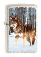 Lade das Bild in den Galerie-Viewer, Zippo Feuerzeug Wolf in Snowy Forest Design in Zippobox