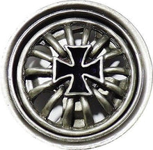 Lade das Bild in den Galerie-Viewer, Gürtelschnalle Buckle Spinning Wheel mit Eisernem Kreuz Felge Motorrad Biker