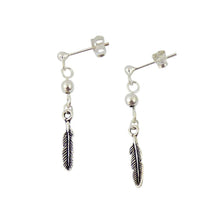 Lade das Bild in den Galerie-Viewer, Ohrringe Ohrhänger Indianerschmuck Federn 925er Sterling Silber