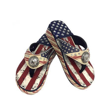 Lade das Bild in den Galerie-Viewer, Badelatschen Badeschuhe Zehentrenner Badeschuhe Flagge USA
