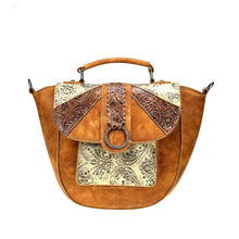 Lade das Bild in den Galerie-Viewer, Hellbraune Handtasche Schultertasche Westerntasche Montana West Line