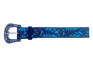Ledergürtel „Turquoise Blossom“ Westerngürtel Leder – florales Must braun türkis