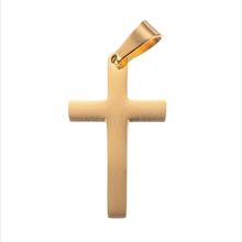 Lade das Bild in den Galerie-Viewer, Pure Line Cross Schlichter Kreuz-Anhänger aus Edelstahl – 28 × 15,5 × 1,9 mm
