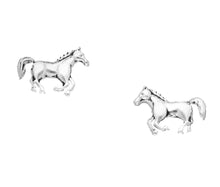 Lade das Bild in den Galerie-Viewer, &quot;Silver Mustang&quot; Ohrstecker Pferd 925er Silber
