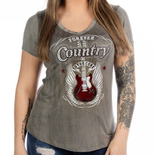 Lade das Bild in den Galerie-Viewer, Forever Country T-Shirt Westernshirt Westernwear Gitarre Line Dance Western
