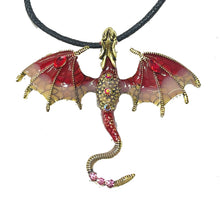 Lade das Bild in den Galerie-Viewer, Kette Halskette Modeschmuck mit Anhänger Drachen Dragon verschiedene Farben
