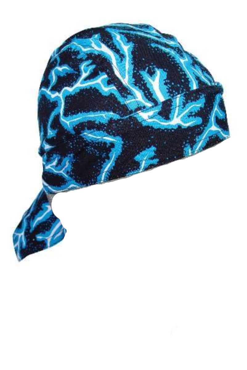 Blue Lightning Bandana Cap Head Bandana Kopftuch Headwrap Do-Rag mit Blitzmuster