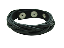Lade das Bild in den Galerie-Viewer, Nordic Weave Lederarmband geflochten, verstellbar – 1,5 cm breit
