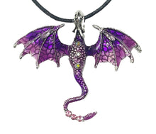 Lade das Bild in den Galerie-Viewer, Kette Halskette Modeschmuck mit Anhänger Drachen Dragon verschiedene Farben
