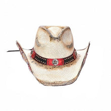 Lade das Bild in den Galerie-Viewer, Red Inspiration Cowboyhut Strohhut Westernhut Line Dance Western
