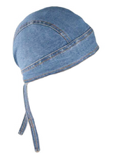 Lade das Bild in den Galerie-Viewer, Denim Bandana Cap Head Bandana Kopftuch Headwrap klassischer Jeans-Look
