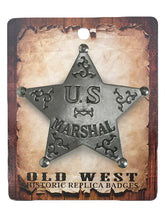 Lade das Bild in den Galerie-Viewer, Anstecker Pin Sheriffstern US Marshal Historische Nachbildung Made in USA
