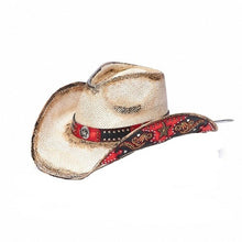 Lade das Bild in den Galerie-Viewer, Red Inspiration Cowboyhut Strohhut Westernhut Line Dance Western
