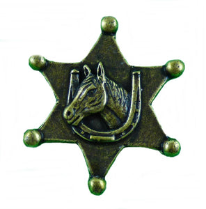 Anstecker Pin Sheriffstern Sheriff Pferd Hufeisen Western Country Wilder Westen