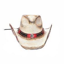 Lade das Bild in den Galerie-Viewer, Red Inspiration Cowboyhut Strohhut Westernhut Line Dance Western
