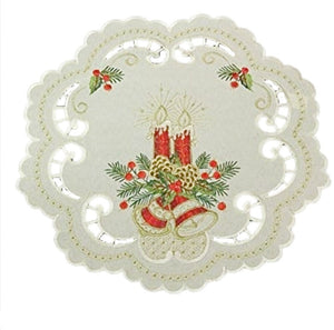 Creme farbene  Weihnachtsdecke Tischläufer Tischdecke Mitteldecke Tischband