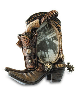 Cowboyboot Fotorahmen Bilderrahmen Cowboystiefel Westernholster Colt Westerndeko