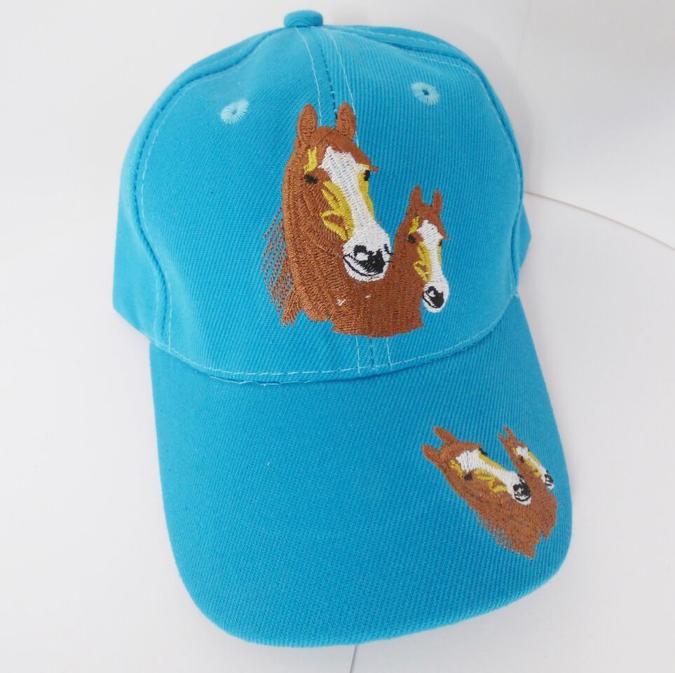 Kinder Cap, Basecap, Mütze mit Schild und bestickt mit Pferd - Pferde
