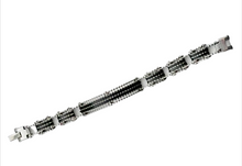 Lade das Bild in den Galerie-Viewer, Steel Fusion Titan Edelstahl-Armband mit schwarzer Einlage – 21 cm – 11 mm breit
