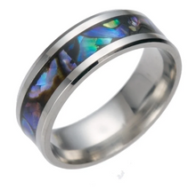Lade das Bild in den Galerie-Viewer, Ring Ocean Spirit – Edelstahl mit Paua Shell, 6 mm breit Bandring
