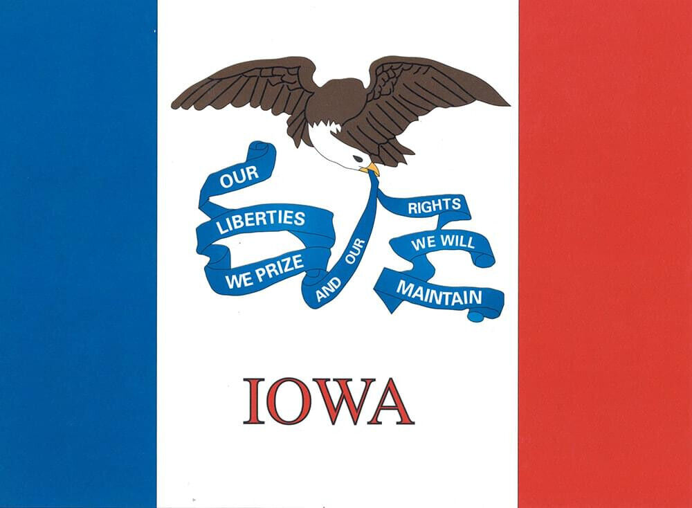 Flagge Fahne Sturmflagge USA Iowa 90 x 150 cm