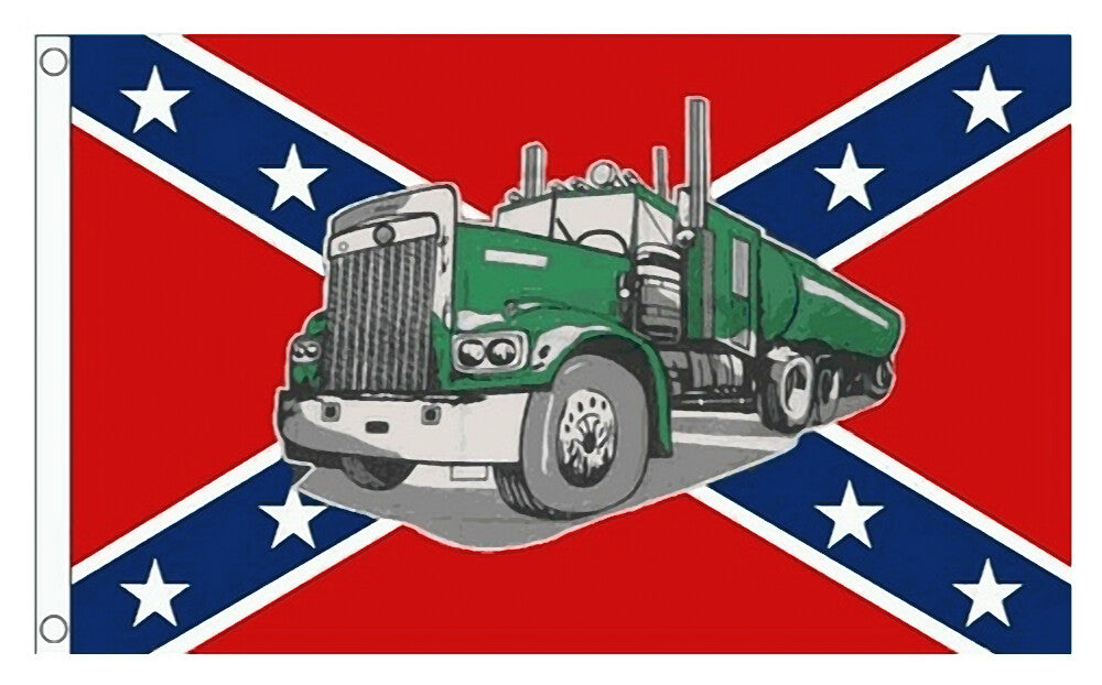 Flagge Fahne Sturmflagge Rebel Südstaaten mit Truck 90 x 150 cm mit Messingösen