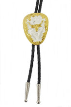 Lade das Bild in den Galerie-Viewer, Bolo Tie Westernkrawatte Lederkordel German Silver Longhorn
