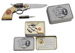 Deko Coltmesser und kleines Patronenmesser Jesse James Taschenmesser Geschenkbox