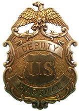 Lade das Bild in den Galerie-Viewer, Anstecker Pin Button Sheriff Stern U.S. Deputy Marshal Adler gold
