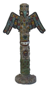 Deko Marterpfahl Totem Pfahl Indianer handbemalt aus Polyresin 31x16x60 cm groß