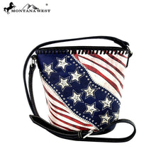 Lade das Bild in den Galerie-Viewer, Handtasche Tasche Westerntasche Nieten Stars &amp; Stripes Flagge USA
