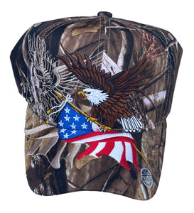 Native Pride Adler Flagge USA Baseballcap Cap mit Schild Bestickt Camouflage