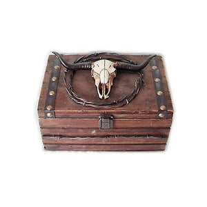 Western Deko Aufbewahrungsbox Schmuckbox Holzbox Skull ca.22x22x30cm